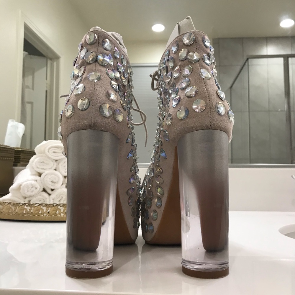 Jeffrey Campbell White Ankle Boots with Iridescent Accents - Picture 3 of 8